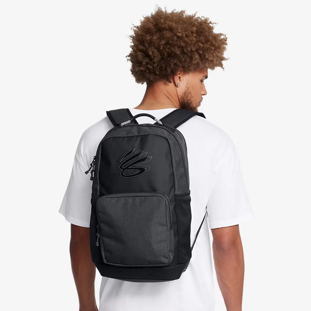 UNDER ARMOUR CURRY SPLASH BACKPACK BLACK JET GRAY FULL HEATHER