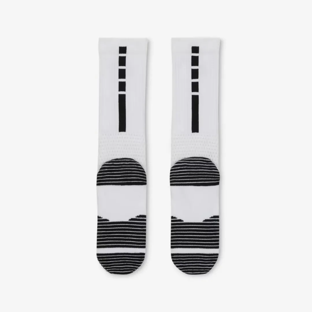 NIKE ELITE 2.0 CUSHIONED CREW SOCKS WHITE BLACK