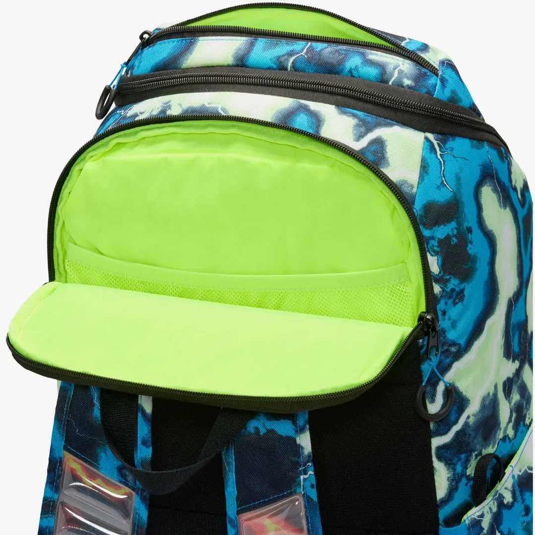 NIKE VARSITY ELITE BACKPACK AOP BLUE GREEN VOLT
