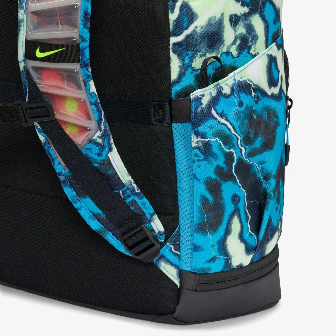 NIKE VARSITY ELITE BACKPACK AOP BLUE GREEN VOLT