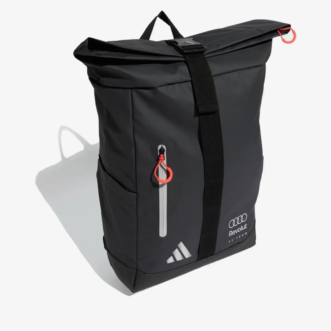 ADIDAS AUDI REVOLUT F1 TEAM ROLL TOP HYBRID BACKPACK BLACK