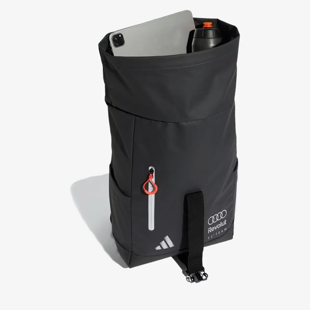 ADIDAS AUDI REVOLUT F1 TEAM ROLL TOP HYBRID BACKPACK BLACK