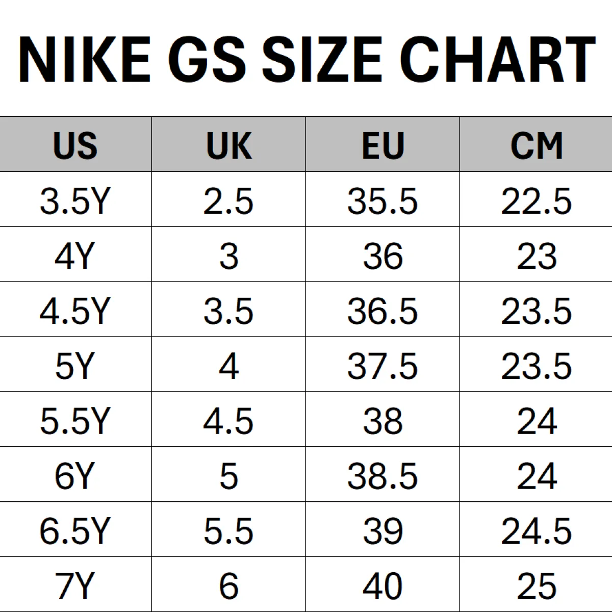 Size Chart